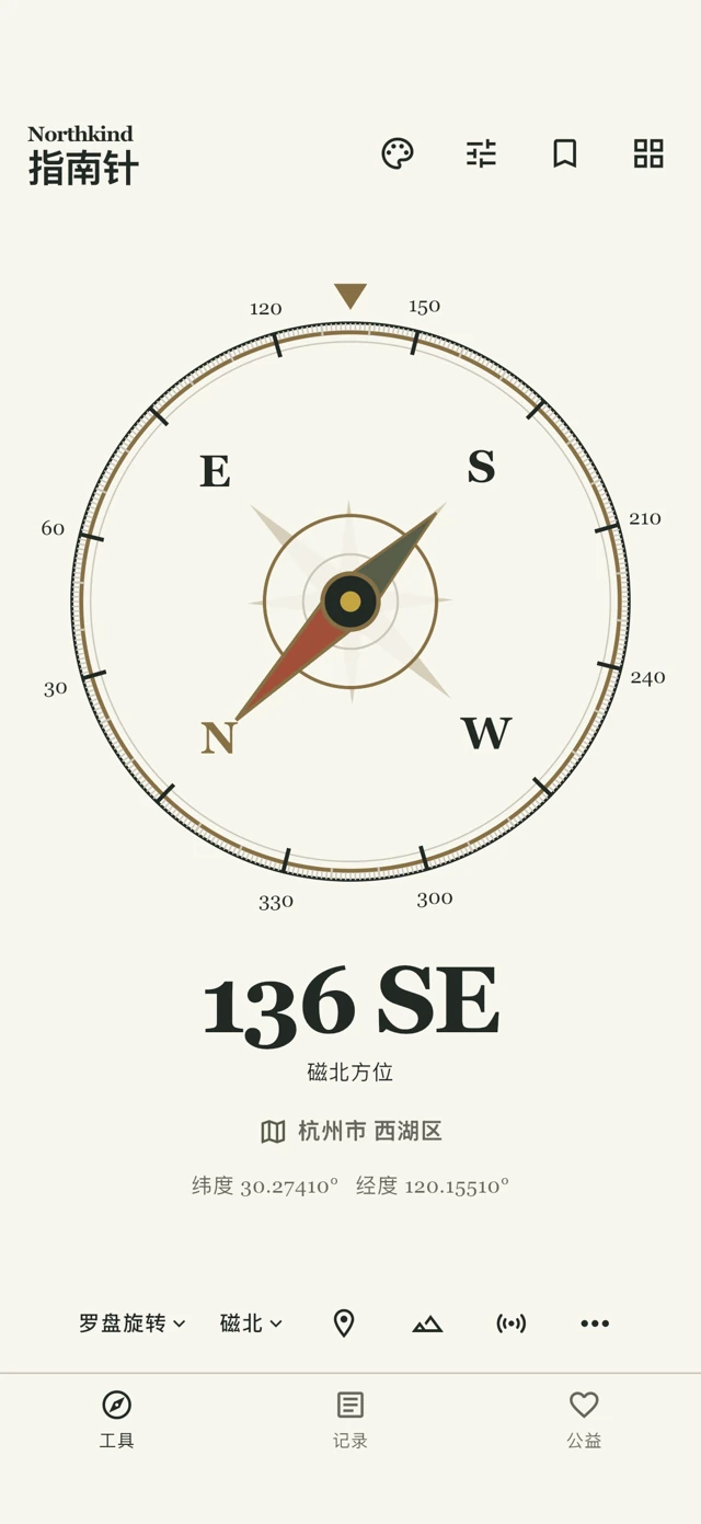 classic Compass · 模拟读数