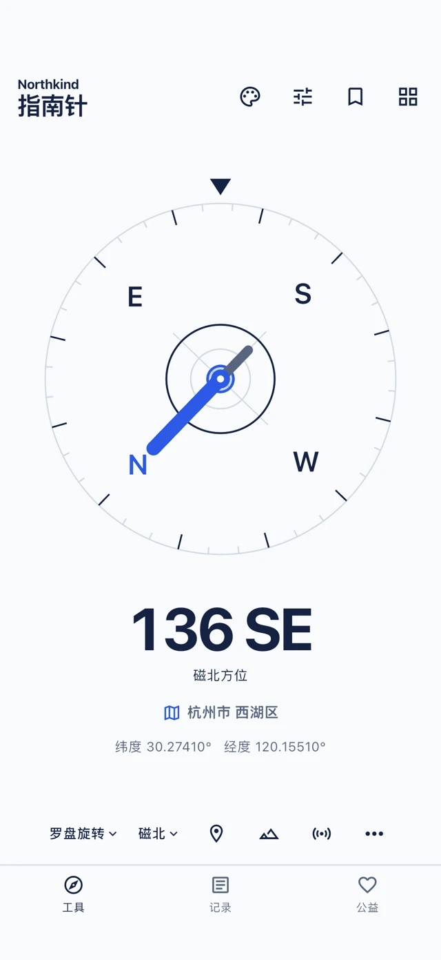 modern Compass · 模拟读数